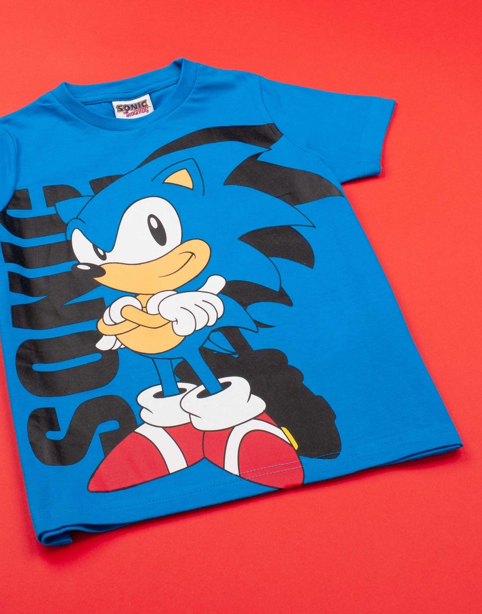 Sonic The Hedgehog Boys Blue Sonic Short Sleeved T-Shirt (4 - 14 Years)