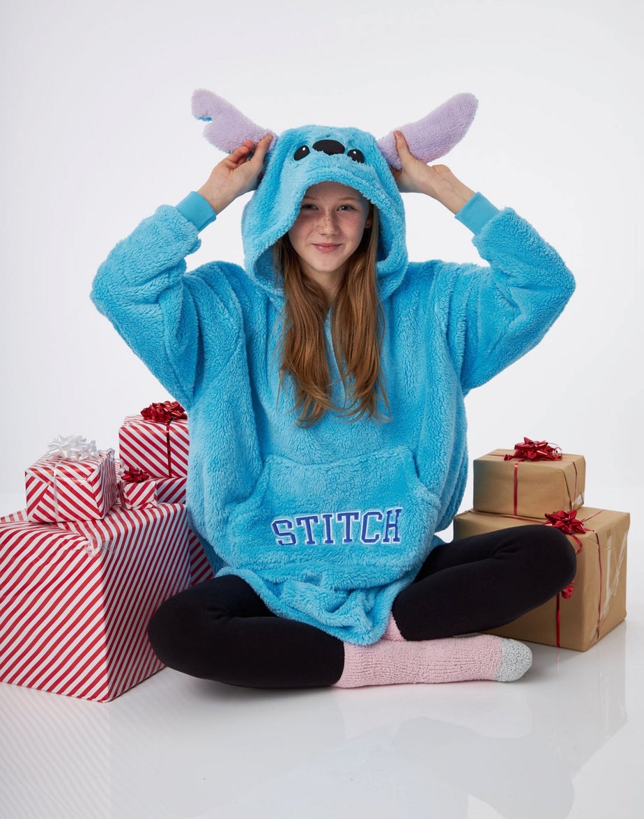 Vanilla Underground Disney Lilo & Stitch Kids Ears Blanket Blue Hoodie