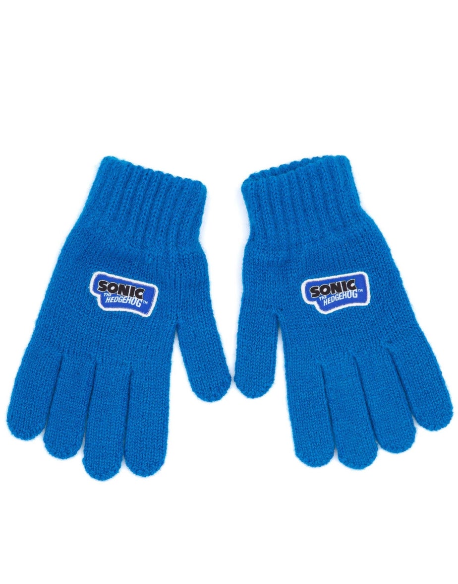 Sonic the Hedgehog Kids Character Beanie & Gloves Blue Set