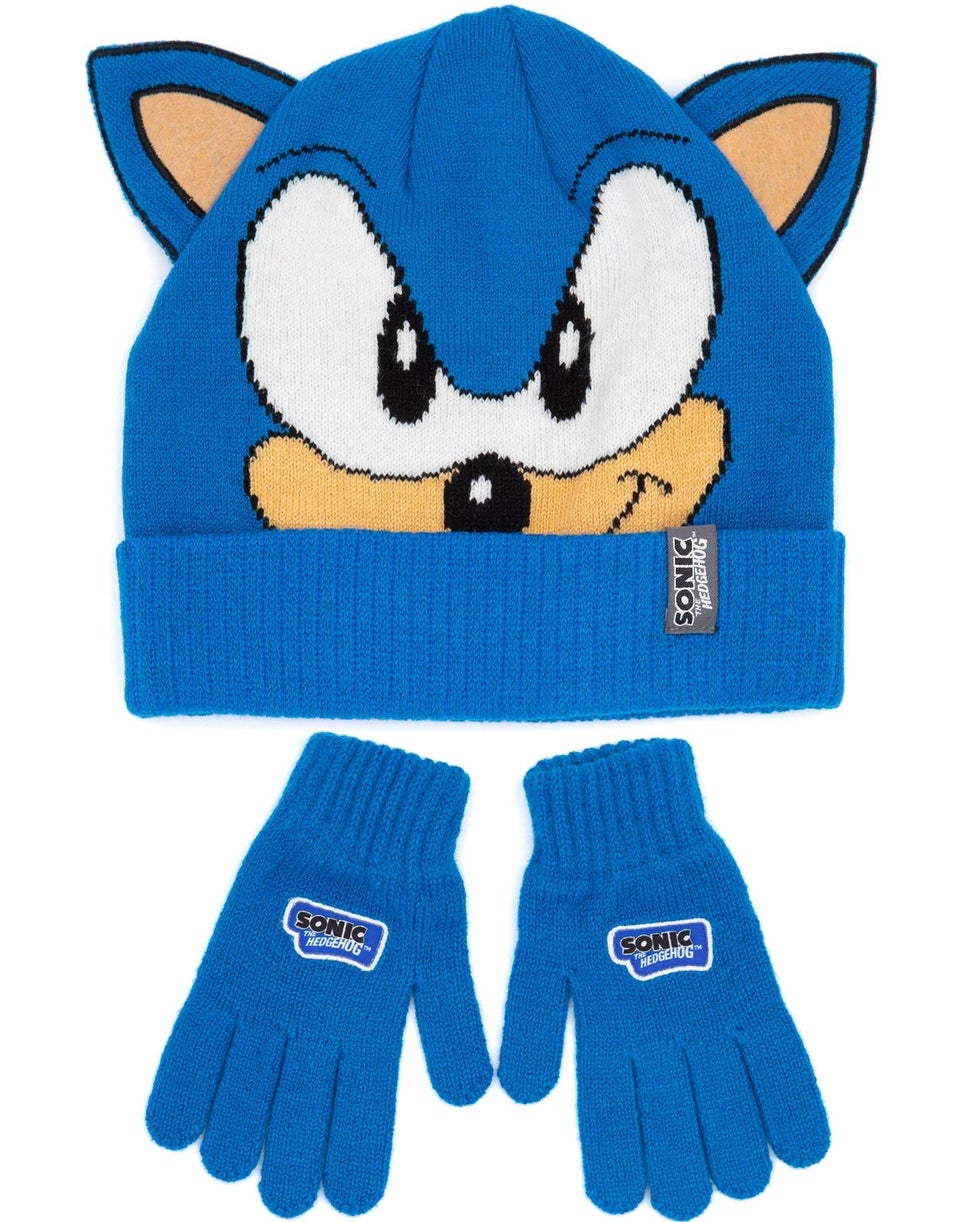 Sonic the Hedgehog Kids Character Beanie & Gloves Blue Set