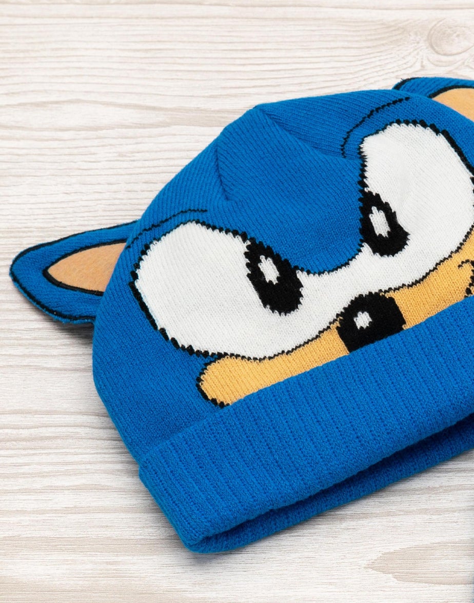 Sonic the Hedgehog Kids Character Beanie & Gloves Blue Set