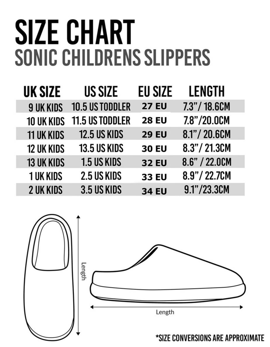 Sonic The Hedgehog Boys Blue 3D Slippers (9 Younger - 2.5 Older)