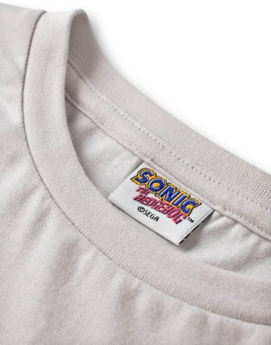 Sonic The Hedgehog Unisex Kids Grey Graffiti Long Sleeved T-Shirt (4 - 12 Years)