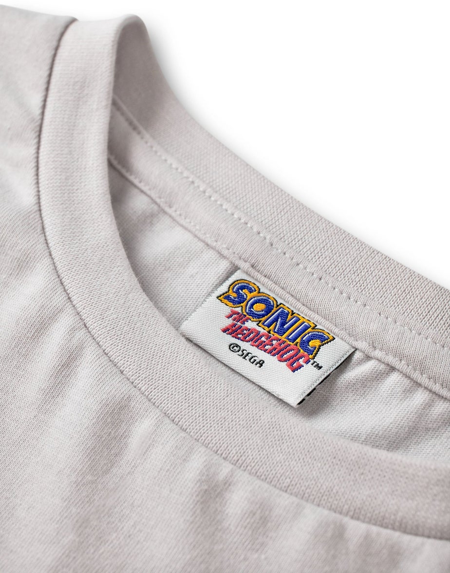 Sonic The Hedgehog Unisex Kids Grey Graffiti Long Sleeved T-Shirt (4 - 12 Years)