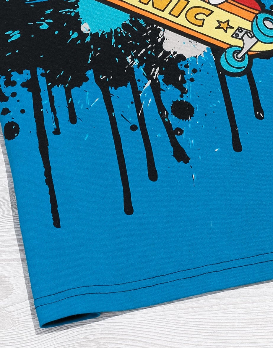 Sonic The Hedgehog Boys Black Skater Sonic Short Sleeved T-Shirt (4 - 12 Years)