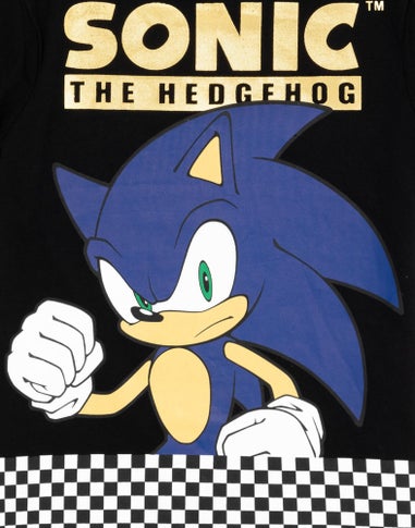 Sonic The Hedgehog Boys Black Japanese Text Print T-Shirt (3 - 14 Years)