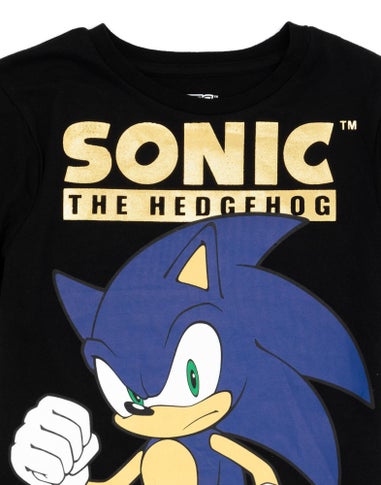 Sonic The Hedgehog Boys Black Japanese Text Print T-Shirt (3 - 14 Years)
