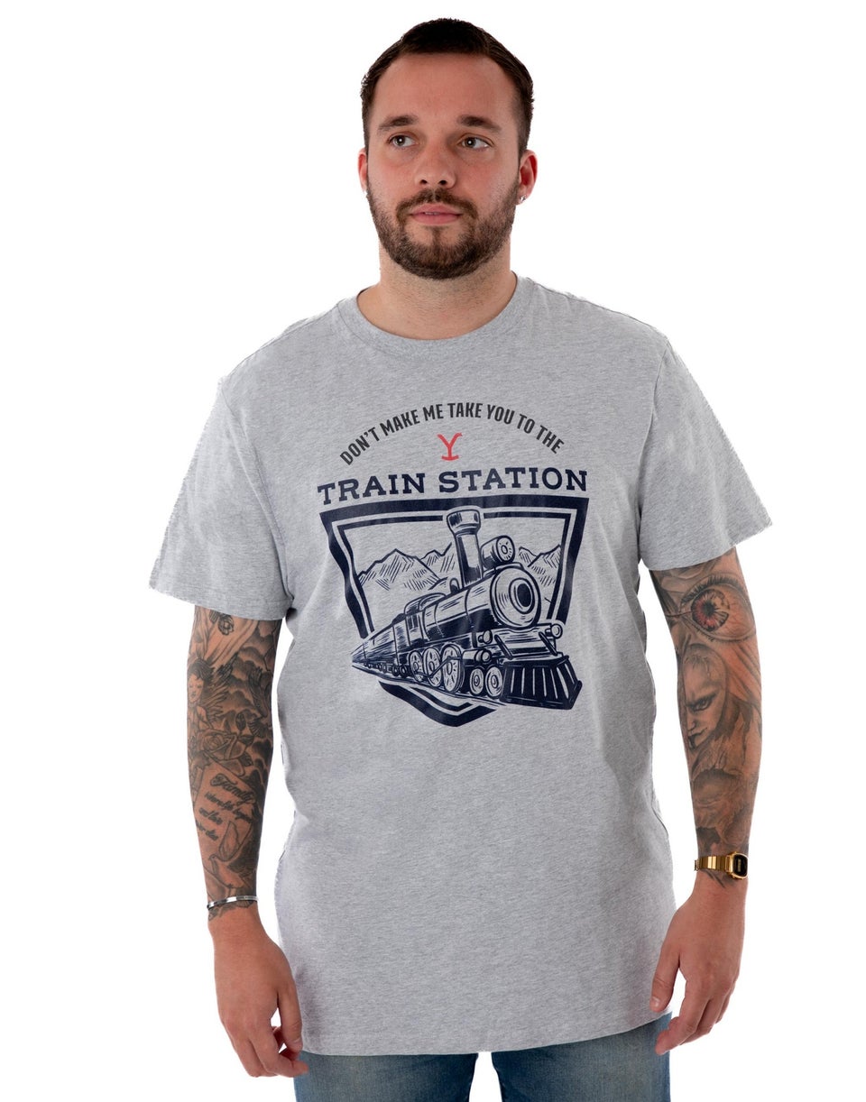 Yellowstone Grey Train Station Short Sleeved T-Shirt