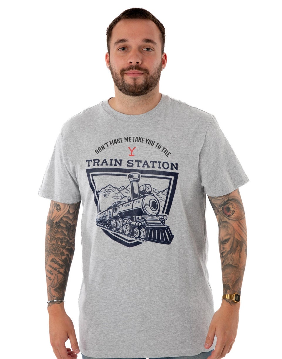 Yellowstone Grey Train Station Short Sleeved T-Shirt