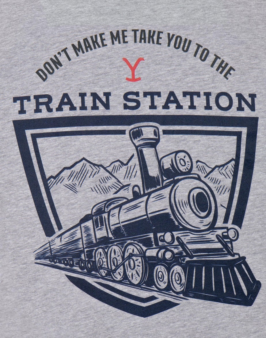 Yellowstone Grey Train Station Short Sleeved T-Shirt