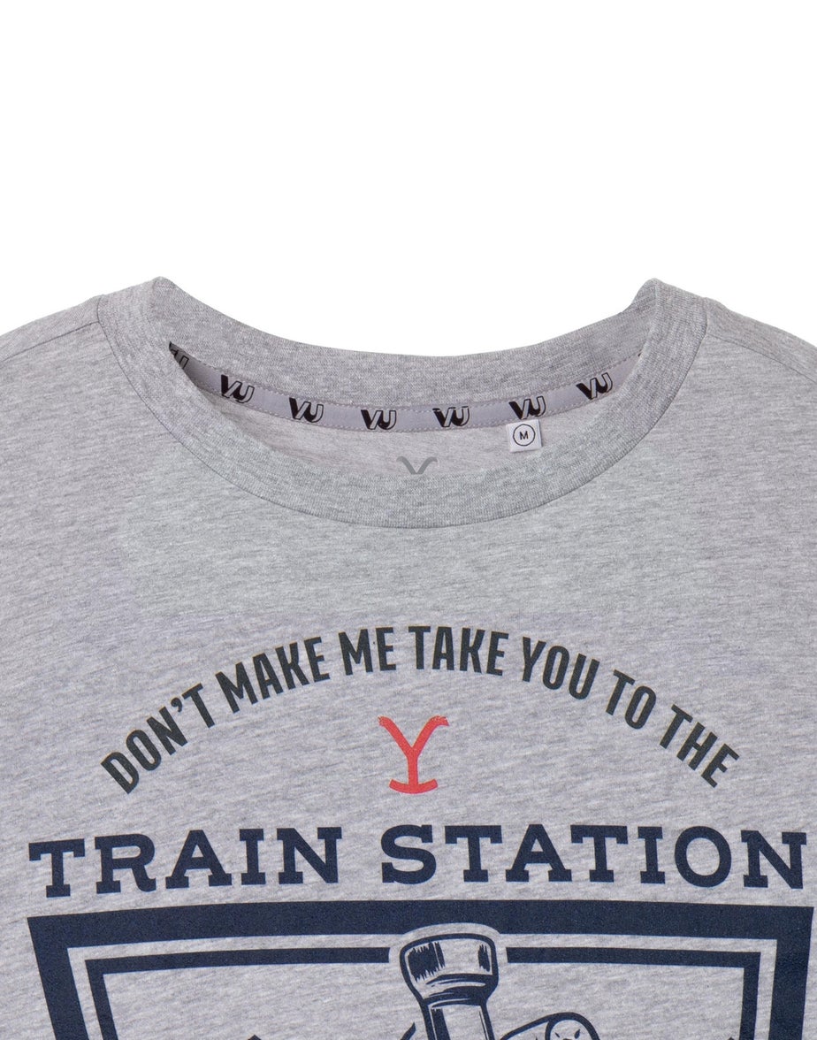 Yellowstone Grey Train Station Short Sleeved T-Shirt