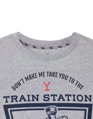 Yellowstone Grey Train Station Short Sleeved T-Shirt