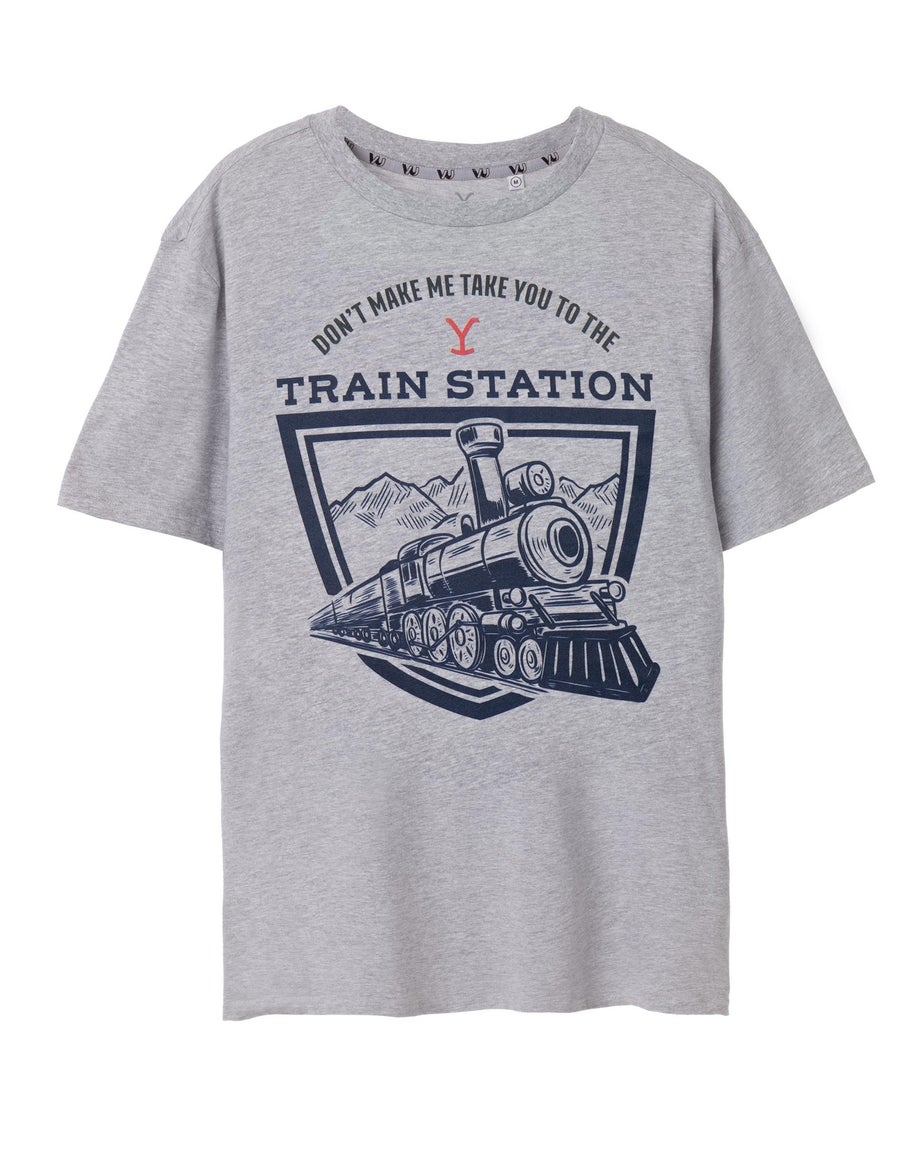 Yellowstone Grey Train Station Short Sleeved T-Shirt