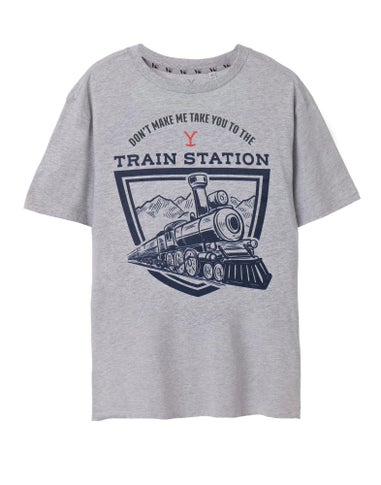 Yellowstone Grey Train Station Short Sleeved T-Shirt