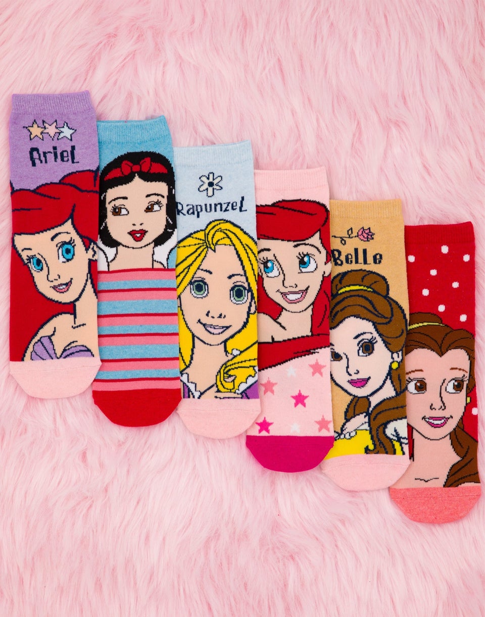Vanilla Underground Disney Princess Kids Multicoloured 5 Pack Calf Socks