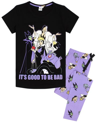 Vanilla Underground Disney Villains Adults Good To Be Bad Black PJs