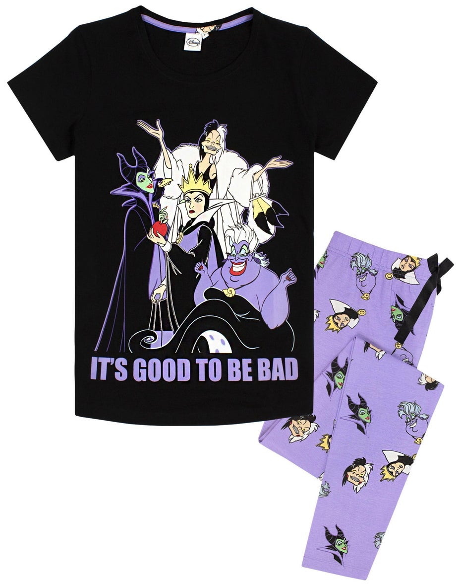 Vanilla Underground Disney Villains Adults Good To Be Bad Black PJs