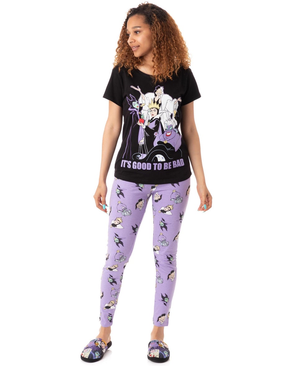 Vanilla Underground Disney Villains Adults Good To Be Bad Black PJs