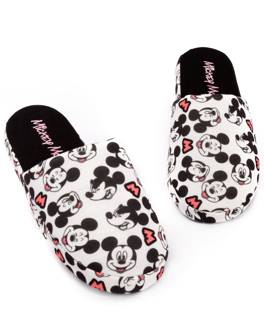 Vanilla Underground Disney Adults Mickey Mouse Mule White Slippers