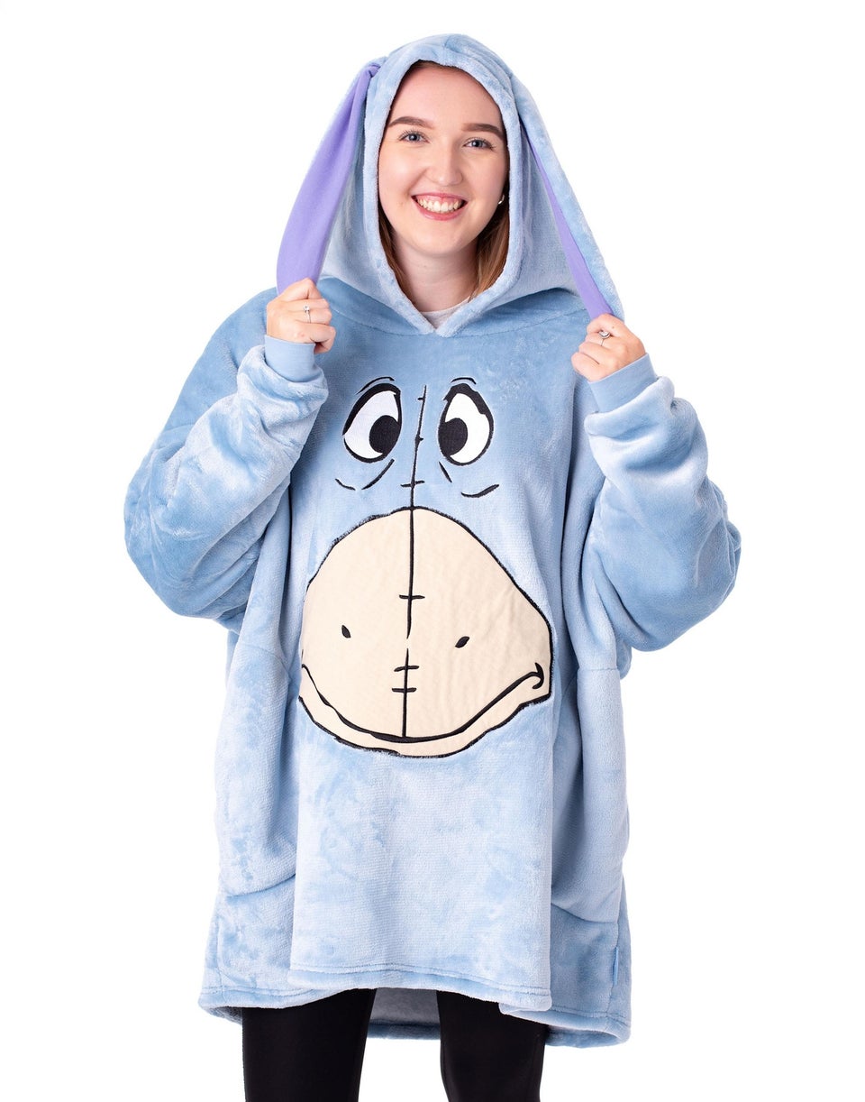 Vanilla Underground Disney Adults Eeyore Blanket Blue Hoodie