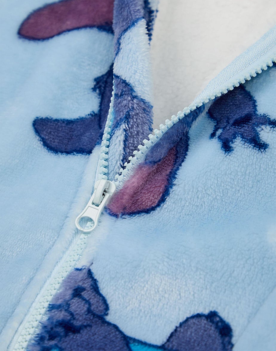 Vanilla Underground Disney Adults Stitch Character Zip Through Blanket Blue Hoodie