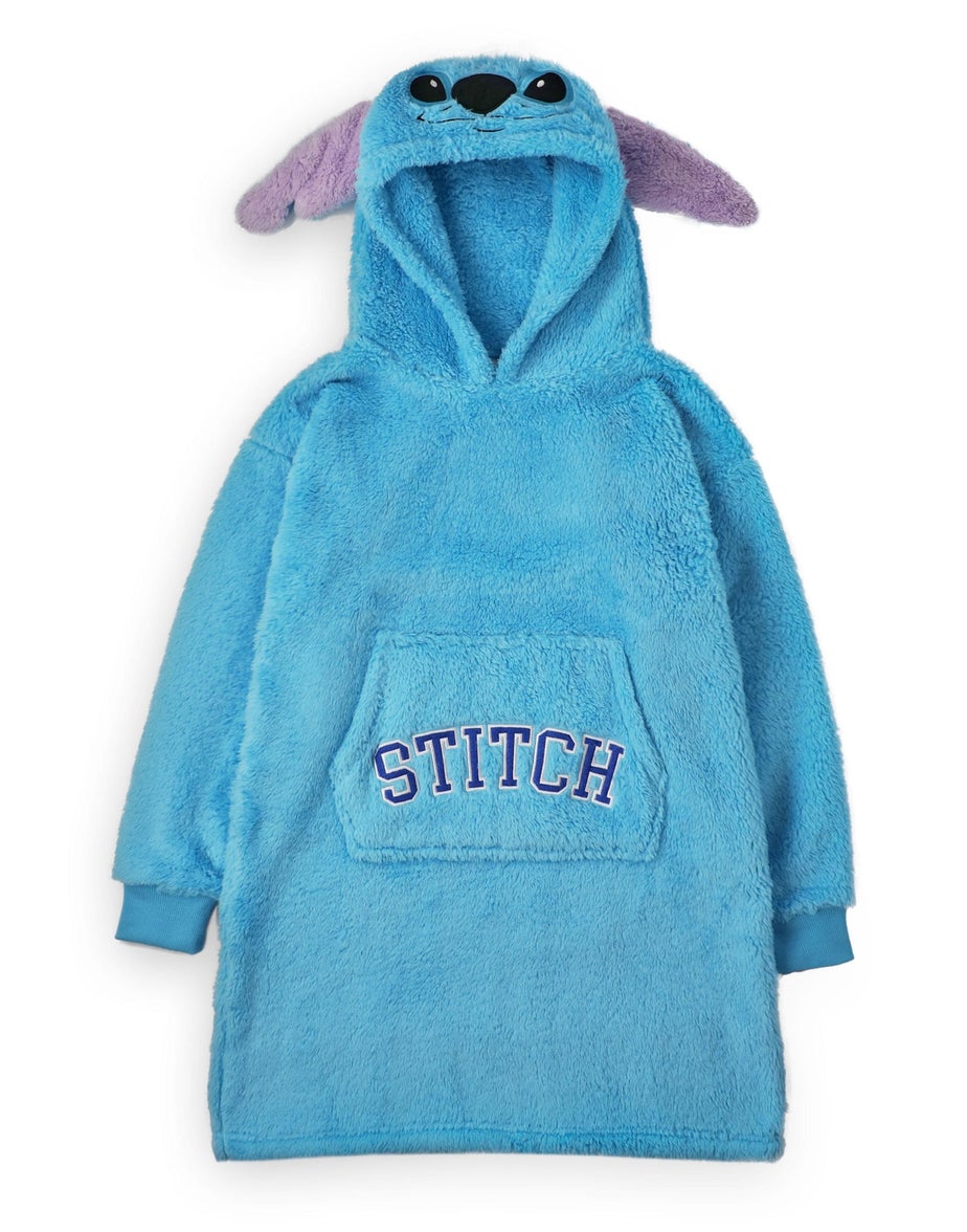 Vanilla Underground Disney Adults Applique Ears & Lettering Blue Blanket Hoodie