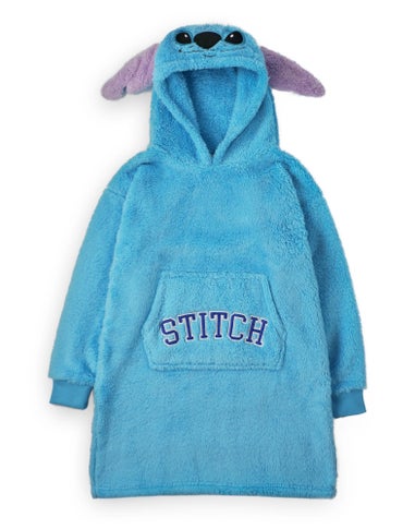 Vanilla Underground Disney Adults Applique Ears & Lettering Blue Blanket Hoodie