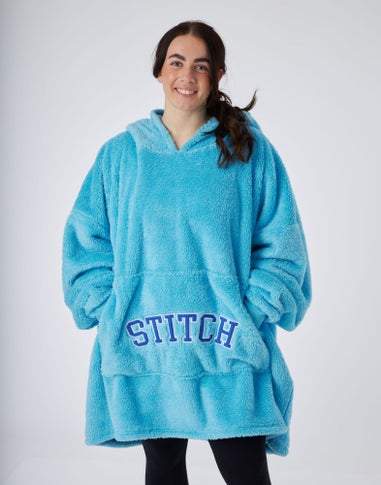 Vanilla Underground Disney Adults Applique Ears & Lettering Blue Blanket Hoodie