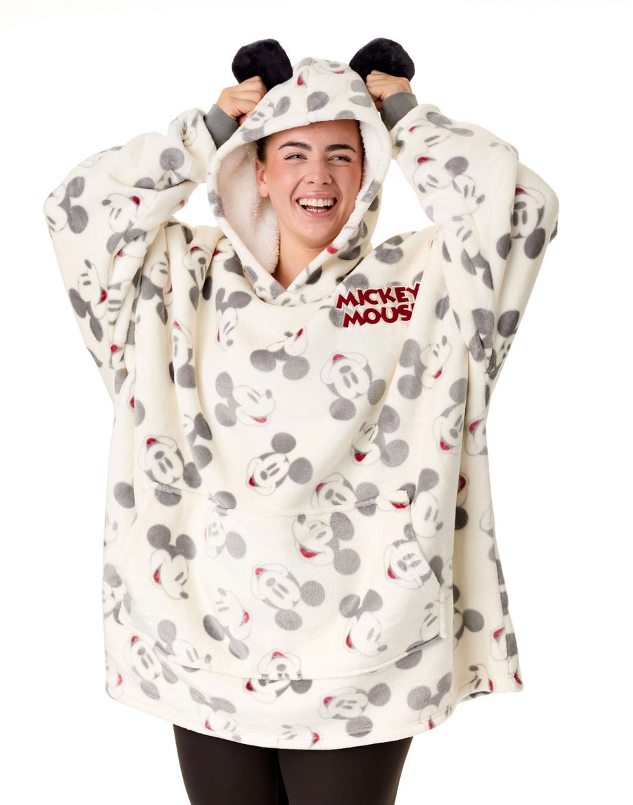 Vanilla Underground Disney Adults Mickey Mouse Blanket Beige Hoodie