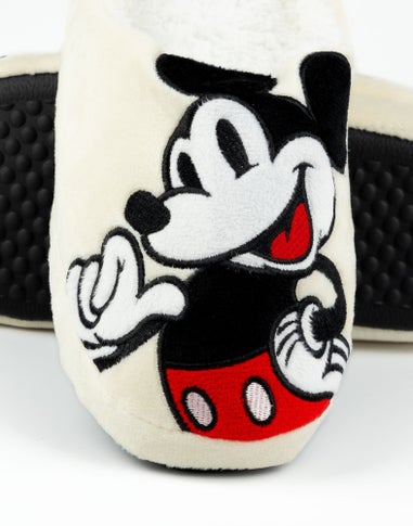 Vanilla Underground Disney Adults Mickey Mouse Smiling Mule Beige Slippers
