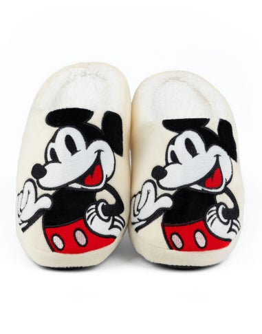 Vanilla Underground Disney Adults Mickey Mouse Smiling Mule Beige Slippers
