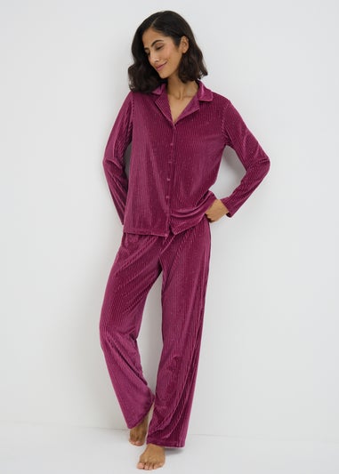 Burgundy Sparkle Traditional Pyjama Set
