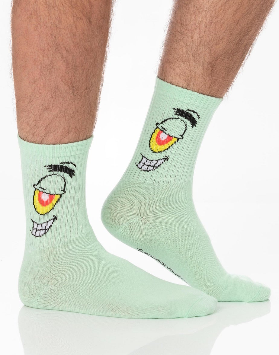 SpongeBob SquarePants Unisex Yellow Mutli-Character Calf Socks Set Of 5