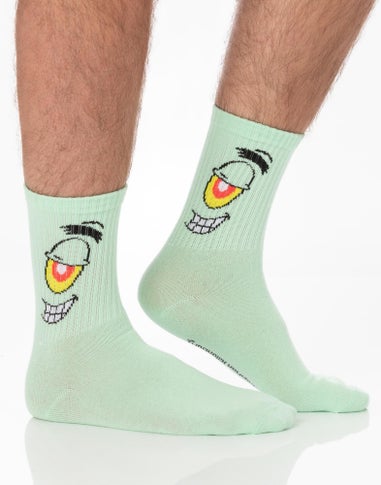 SpongeBob SquarePants Unisex Yellow Mutli-Character Calf Socks Set Of 5