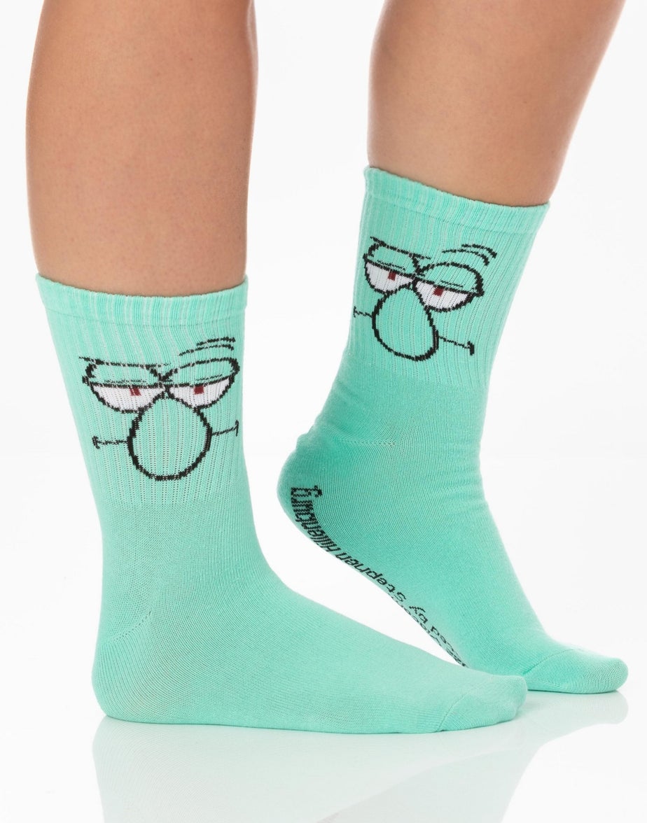 SpongeBob SquarePants Unisex Yellow Mutli-Character Calf Socks Set Of 5
