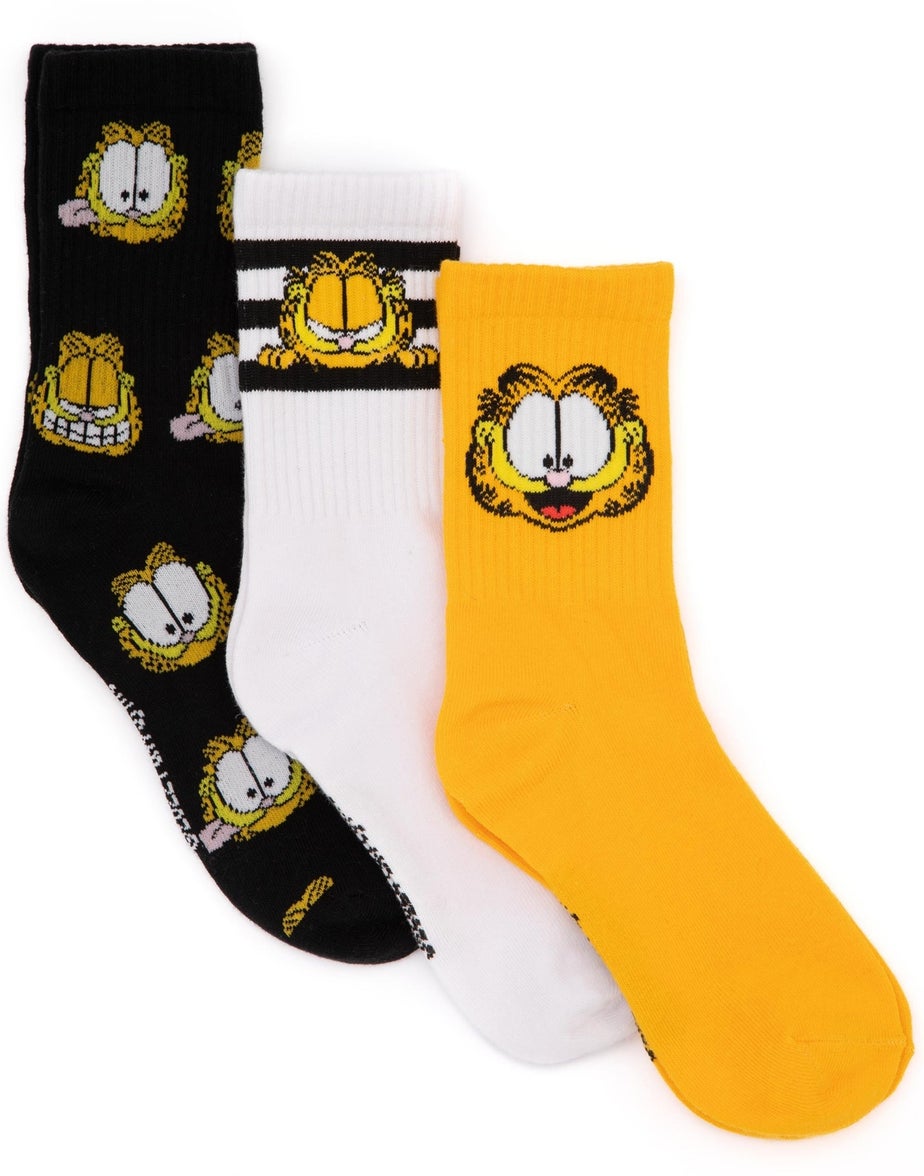 Garfield Unisex Orange Garfield Calf Socks Set Of 3