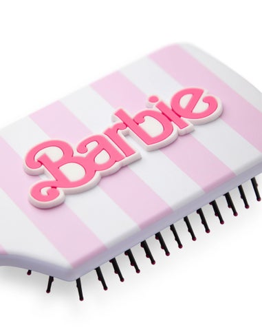 Barbie Womens Pink Retro Stripe Hair Brush & Scrunchie Set