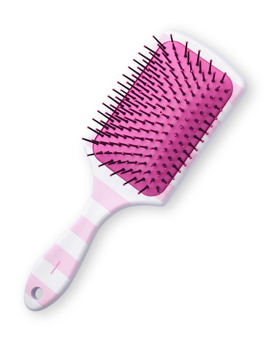 Barbie Womens Pink Retro Stripe Hair Brush & Scrunchie Set