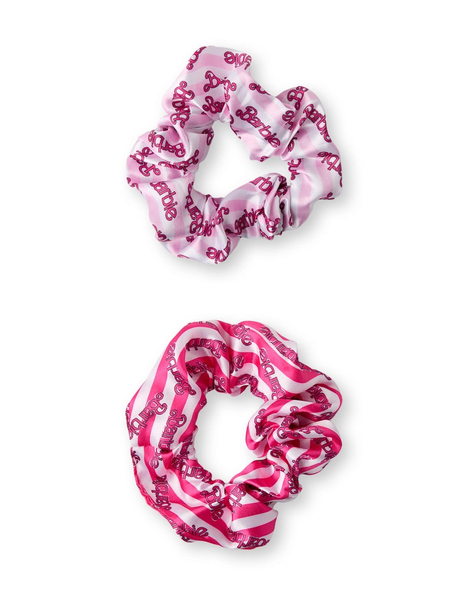 Barbie Womens Pink Retro Stripe Hair Brush & Scrunchie Set