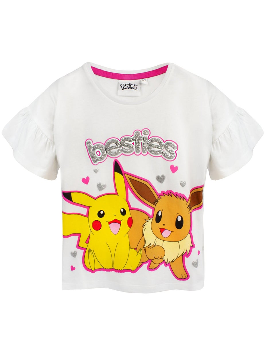 Pokemon Kids White Pikachu Eeevee Pyjama Set (3 - 12 Years)