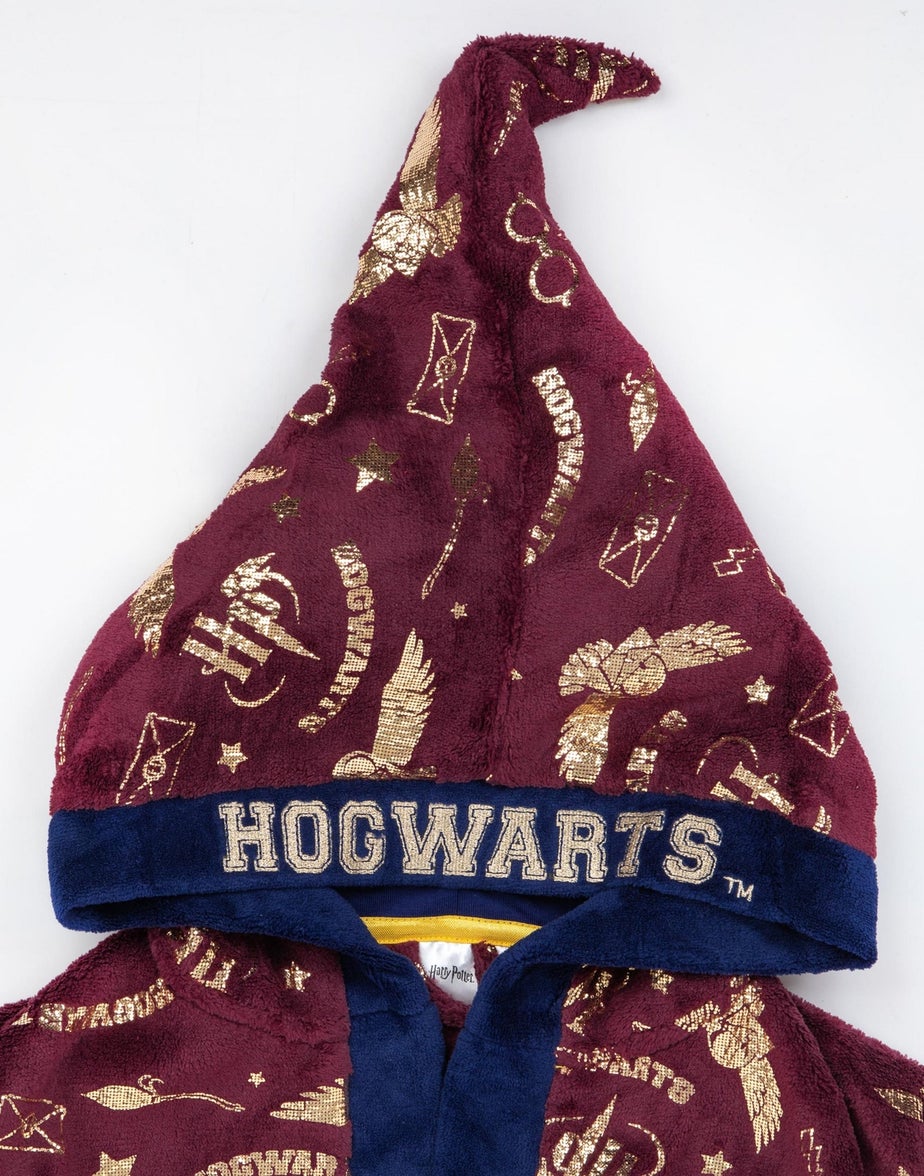 Vanilla Underground Harry Potter Kids Hedwig All-Over Print Red Bathrobe