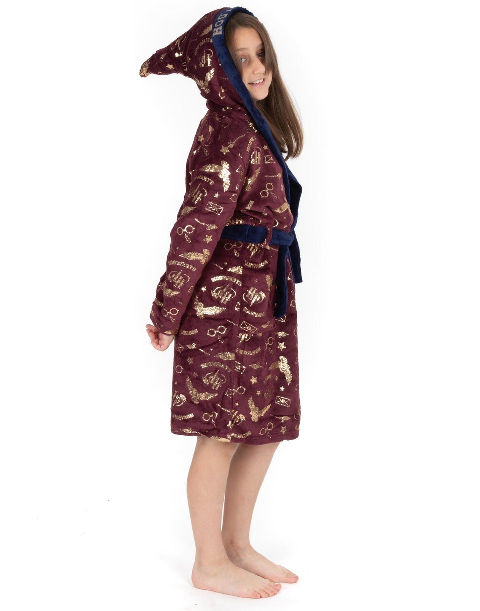 Vanilla Underground Harry Potter Kids Hedwig All-Over Print Red Bathrobe