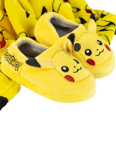 Pokemon Boys Yellow Pikachu Novelty 3D Slippers (10 Younger - 2.5 Older)