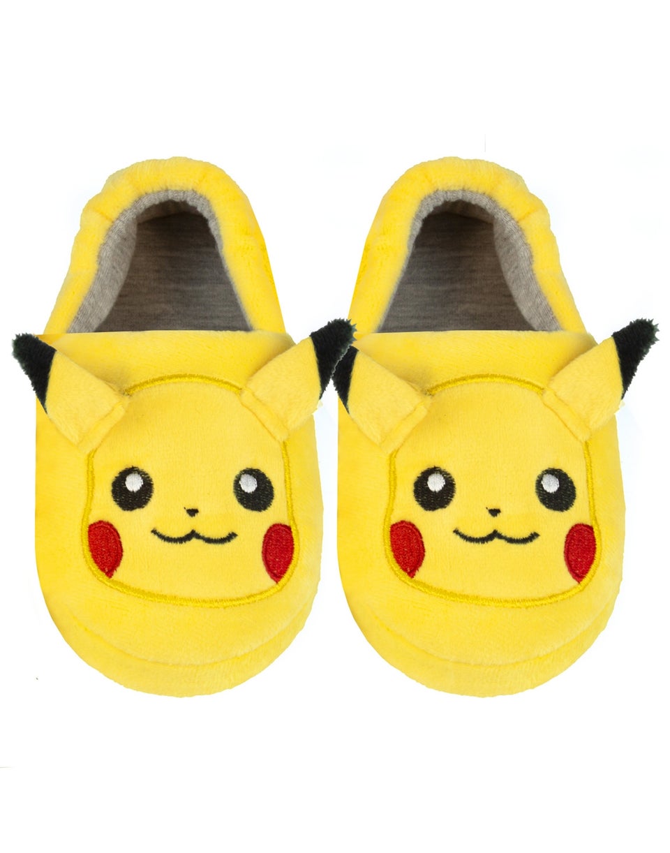 Pokemon Boys Yellow Pikachu Novelty 3D Slippers (10 Younger - 2.5 Older)