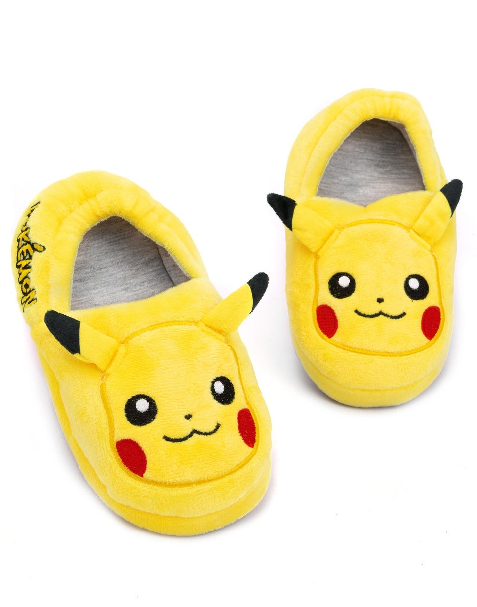 Pokemon Boys Yellow Pikachu Novelty 3D Slippers (10 Younger - 2.5 Older)