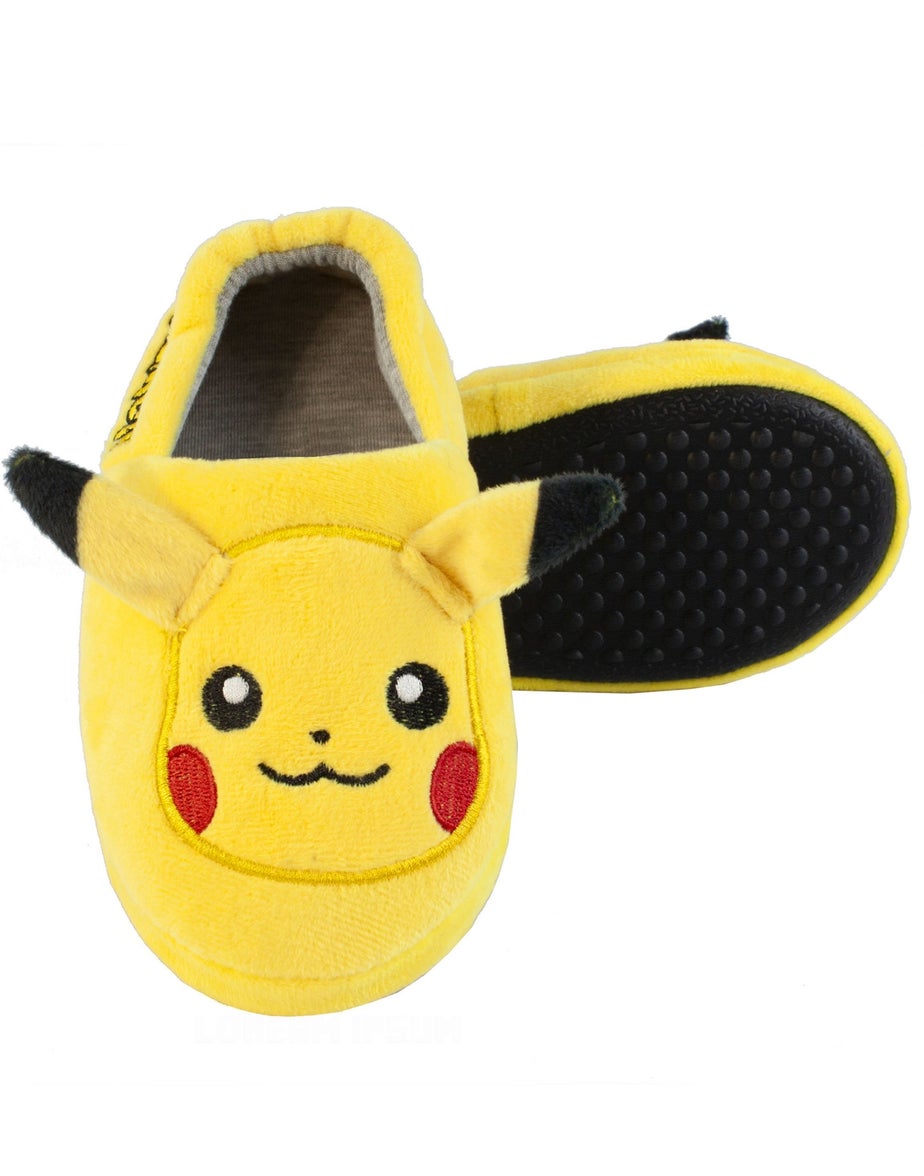 Pokemon Boys Yellow Pikachu Novelty 3D Slippers (10 Younger - 2.5 Older)