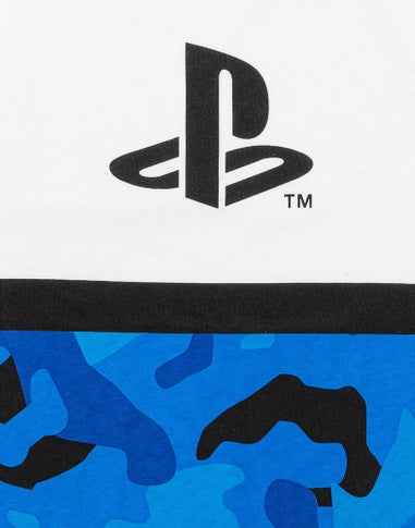 Vanilla Underground PlayStation Kids Logo & Camo Print White T-Shirt