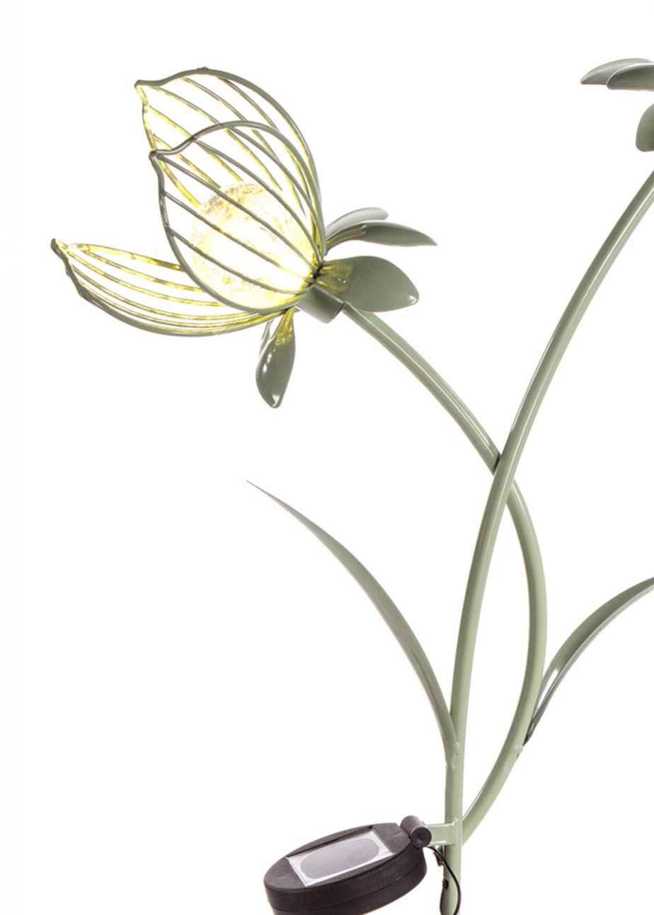 Premier Decorations Sage Green Metal Hellebore Garden Stake Light