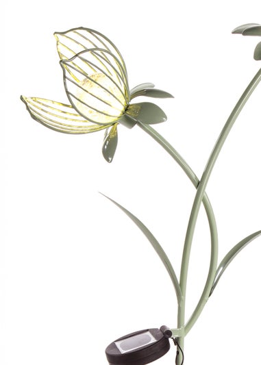 Premier Decorations Sage Green Metal Hellebore Garden Stake Light