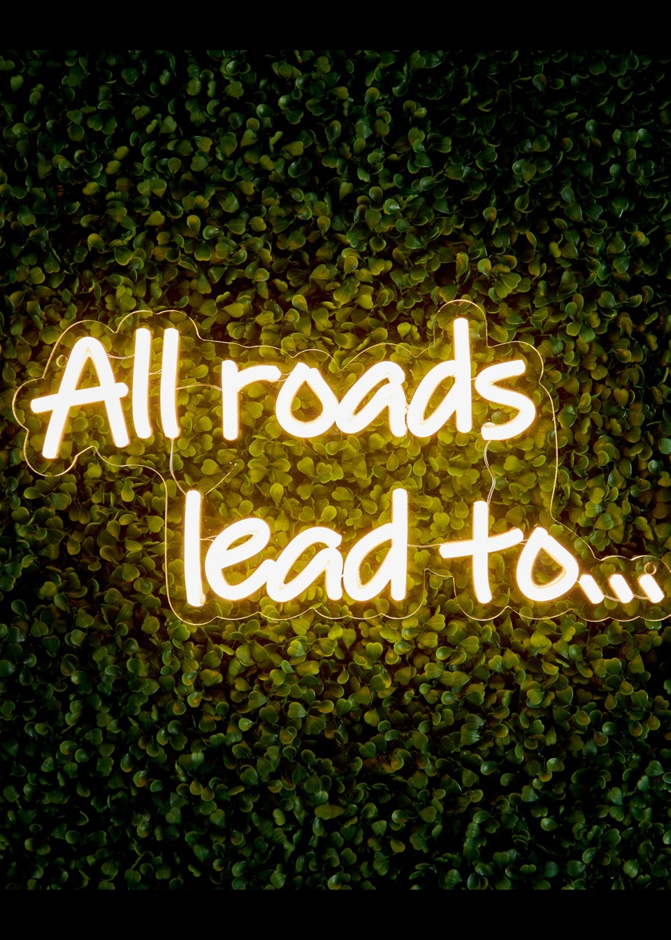 Premier Decorations White LED Neon All Roads Lead to… Wall Sign